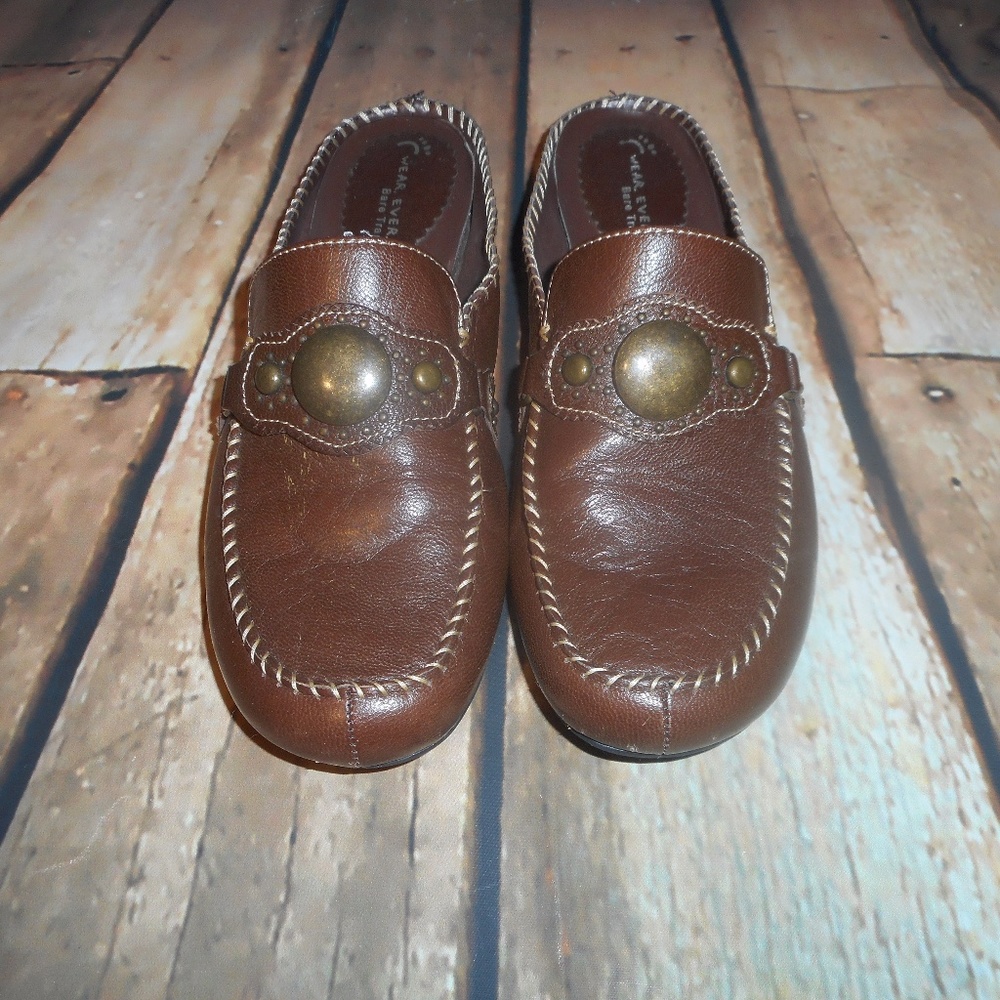 Tory Brown Bare Trap Mules